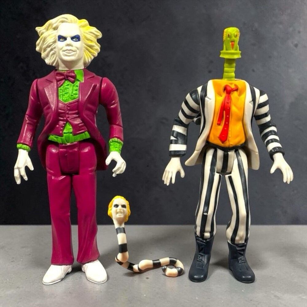 Vintage 1989 Kenner Beetlejuice Spinhead Showtime Action Figures Lot